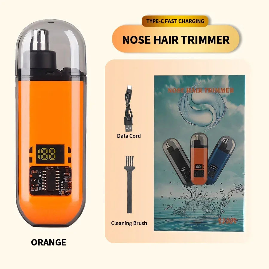 Maxy 2 In 1 Electric Portable Ear and Nose Hair Trimmer Clipper Professional Painless Portable Eyebrow For Men