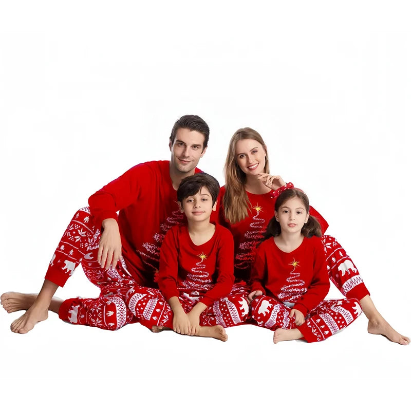 Hot Winter Max Christmas Pajamas Family Matching Outfits Xmas Mother Kids Baby Loungewear Pijama Men Women's Look Pajama Top + Pants