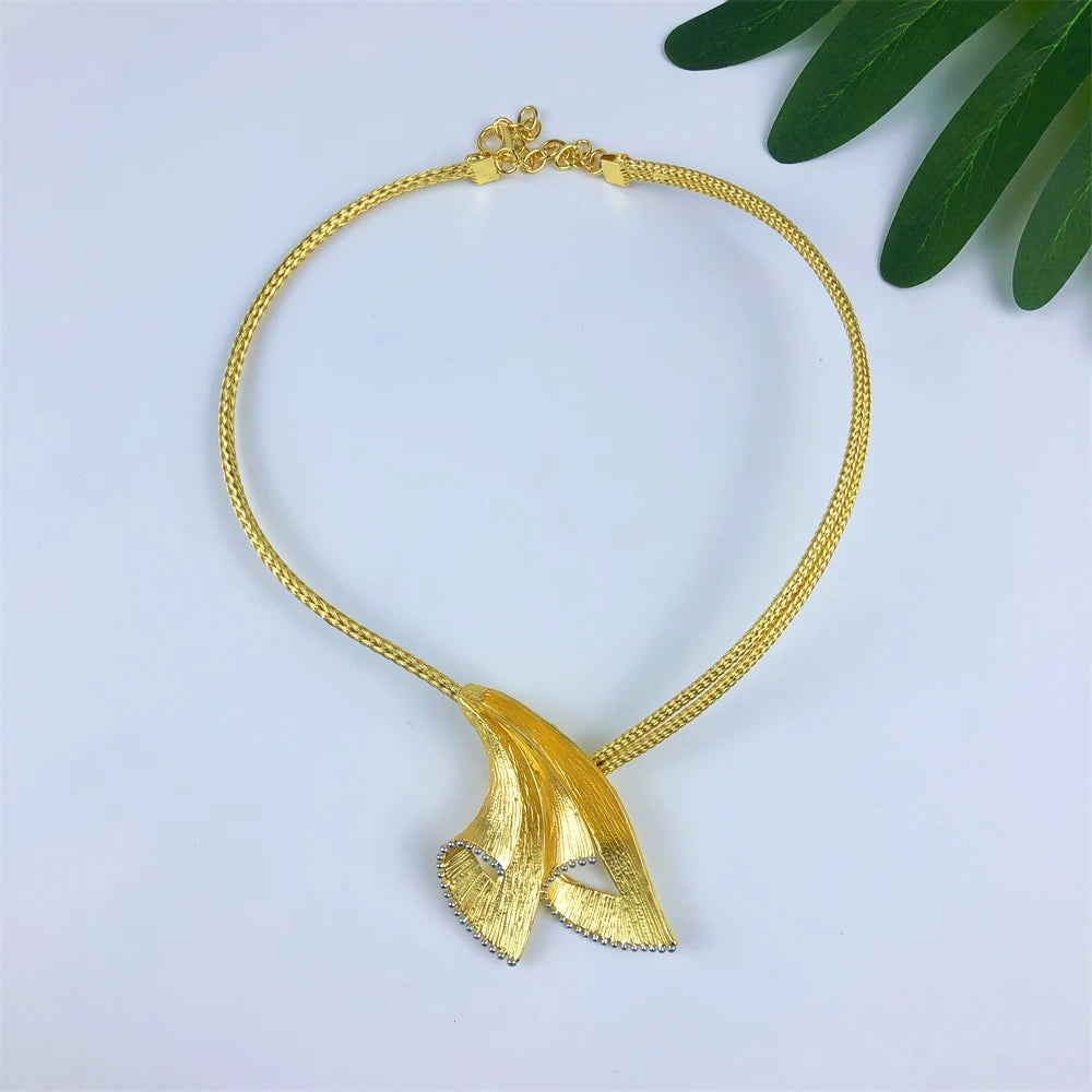 Maxy 18K Gold Plated Jewelry Set for Women Gold Color Necklace Earrings Bracelet And Ring Full Set Jewelry Trending