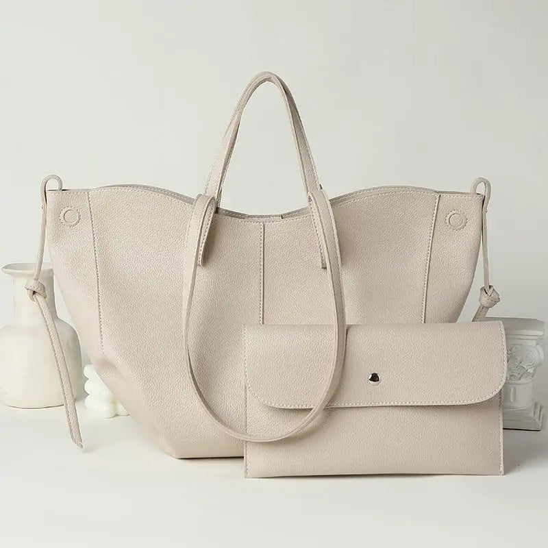 Maxy Fashion Brand Retro Tote Bag for Women French Niche Design Handbag PU Leather Composite Bag Large Capacity Underarm Shoulder Bag