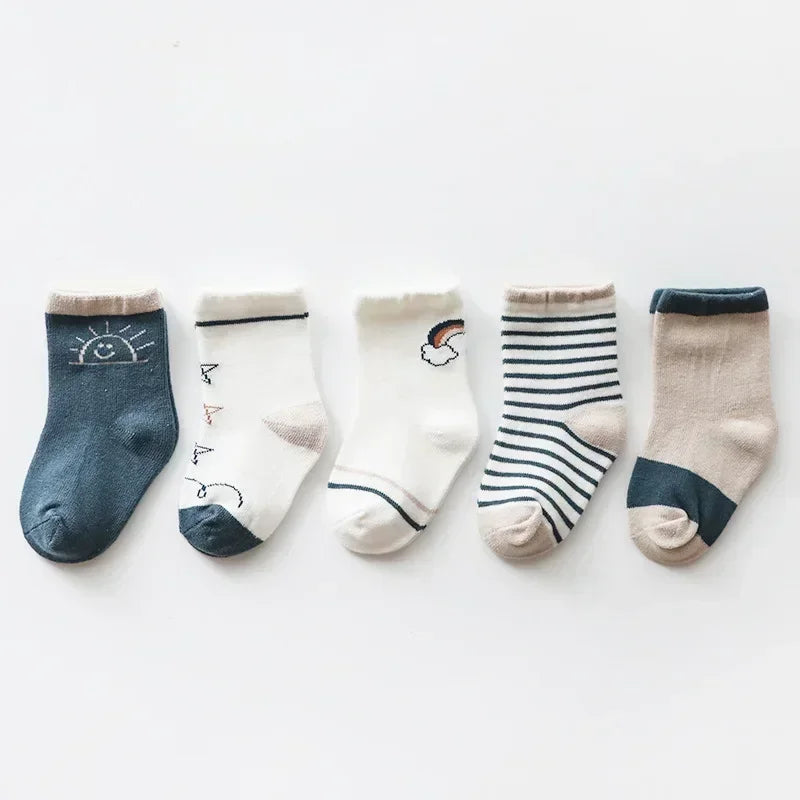 Maxy Spring and Autumn New Cartoon Midtable Children's Socks Combed Cotton Boys and Girls Baby Socks Baby Socks for Children