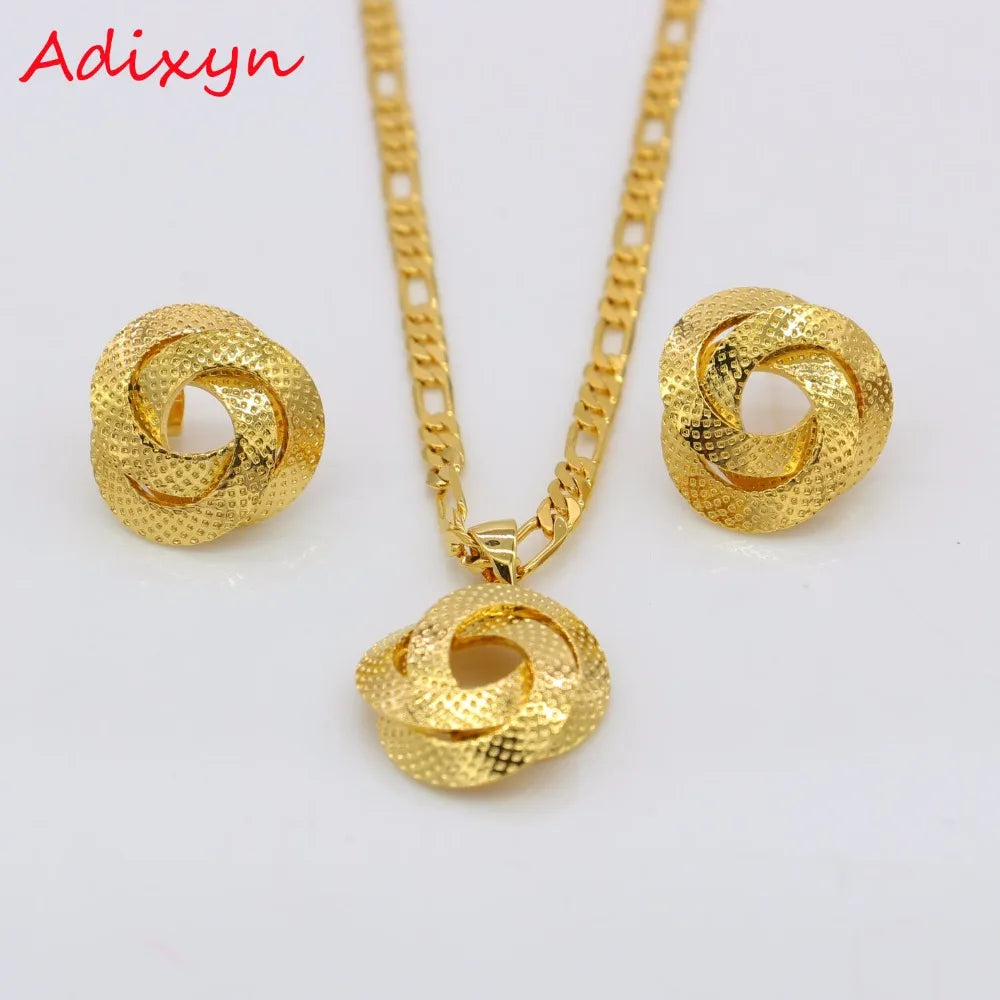 Maxy Light  Dubai Necklace/Earrings/Pendant Jewelry Set for Women/Girls/Kids Fashion Metal Jewelry Gifts N01206