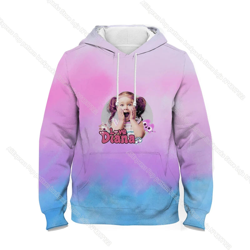 Maxy Kids Diana And Roma Show Clothes Hoody Sweatshirt Baby Girls Cartoon Toddler Boys Pullover Outerwear Children Casual Sweater