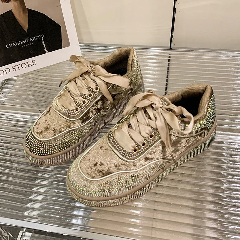Amay New Women's Sports Shoes Fashion Butterfly Decoration Vulcanized Shoes Luxury Designer Thick soled Sports Shoes