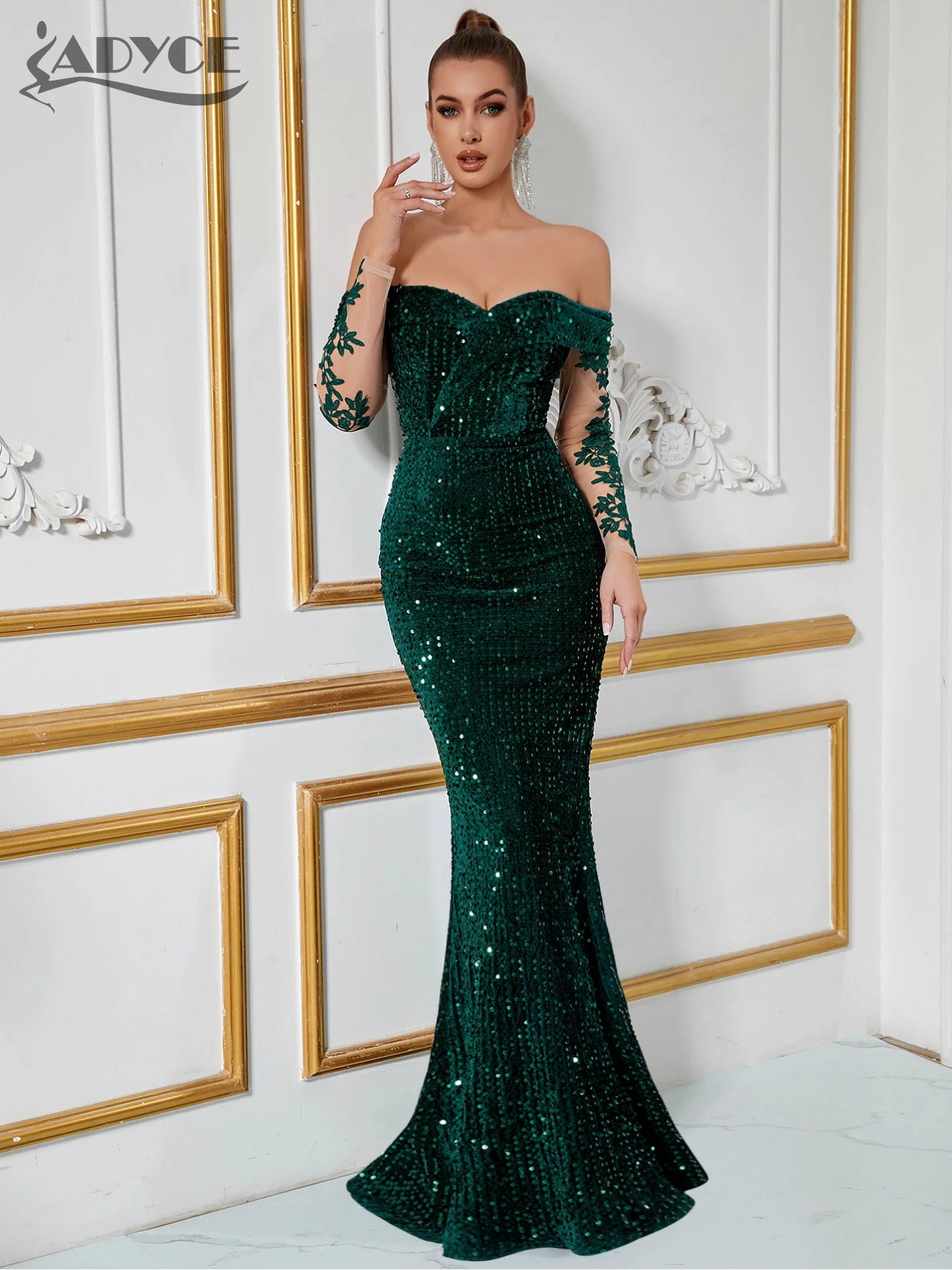 Babs New Fashion Summer Women Long Sleeve Embroidered Backless Elegant Party Dress with Off Shoulder Evening Dresses