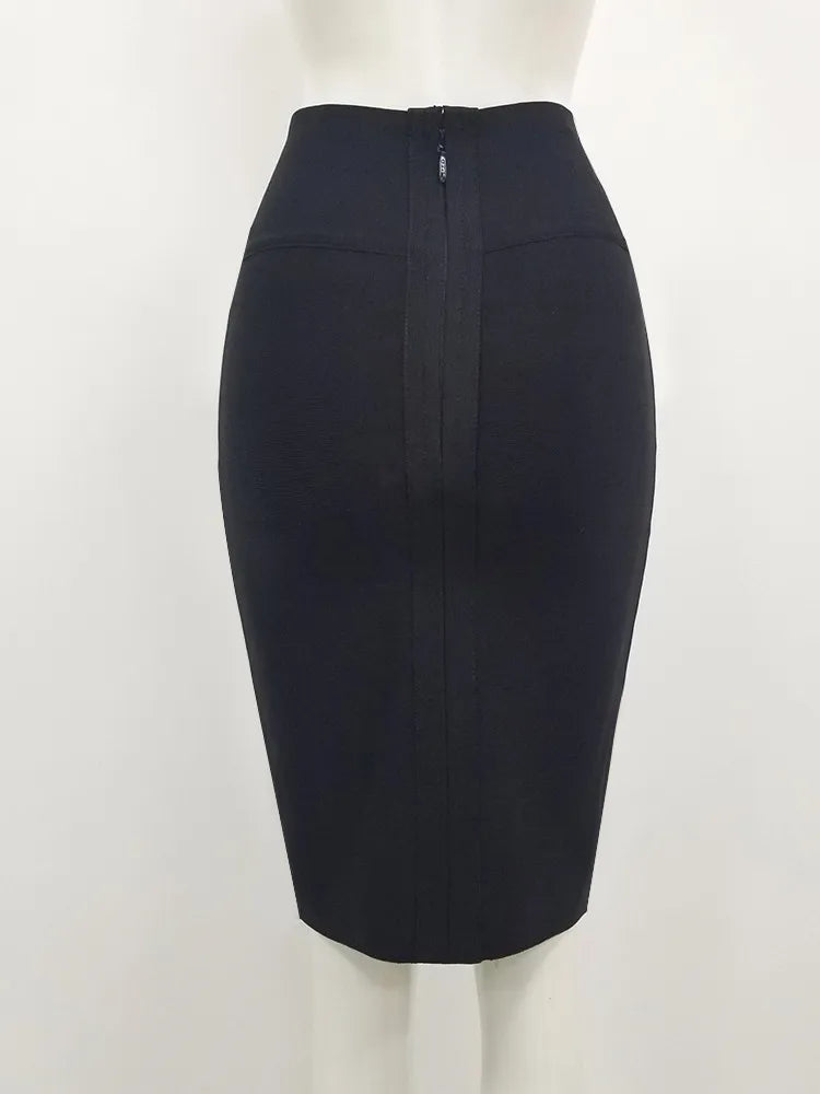 Maxy New Arrival Women Black Red White Bodycon Bandage Skirt Ladies Designer High Waist Sequined Night Club Party Club Pencil Skirt
