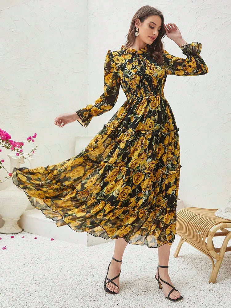 TOLEEN 2024 New in Fashion Summer Women Dresses Spring Flower Elegant Beautiful Party Evening Long Dress Casual Holiday Clothing