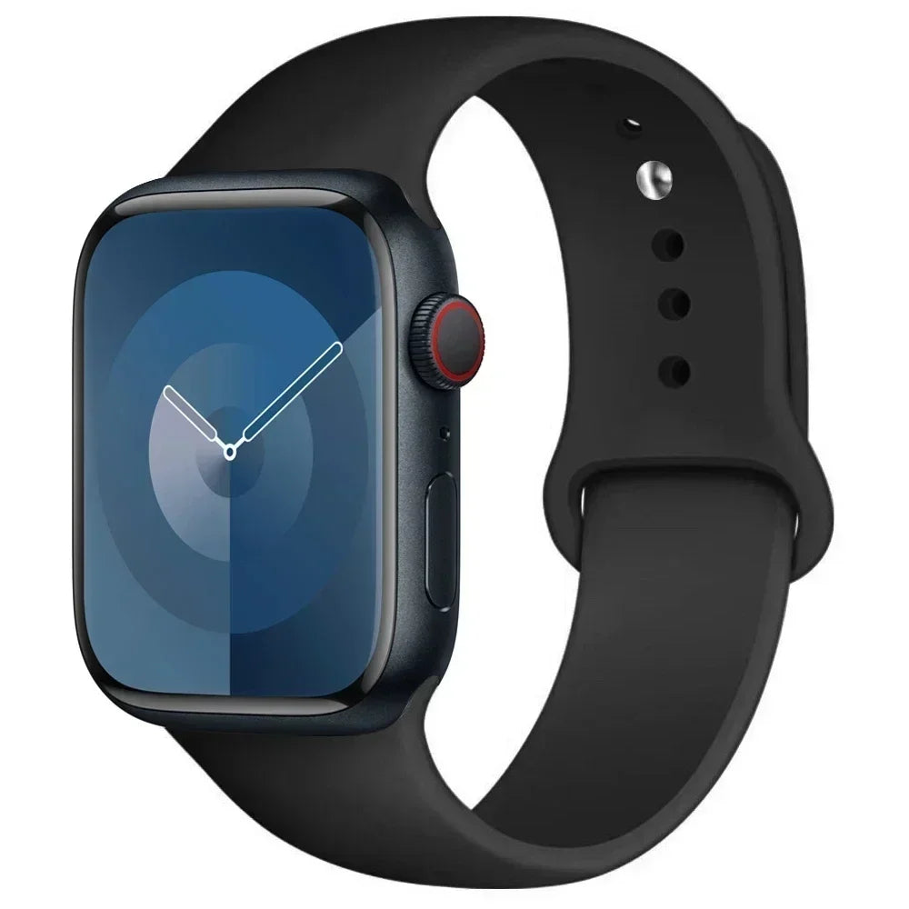 Maxy Silicone Band For Apple Watch strap 44mm 45mm 40mm 41mm 42-46mm sport bracelet iwatch series 8 7 6 5 4 9 10 11 SE-Ultra 2/3 49mm