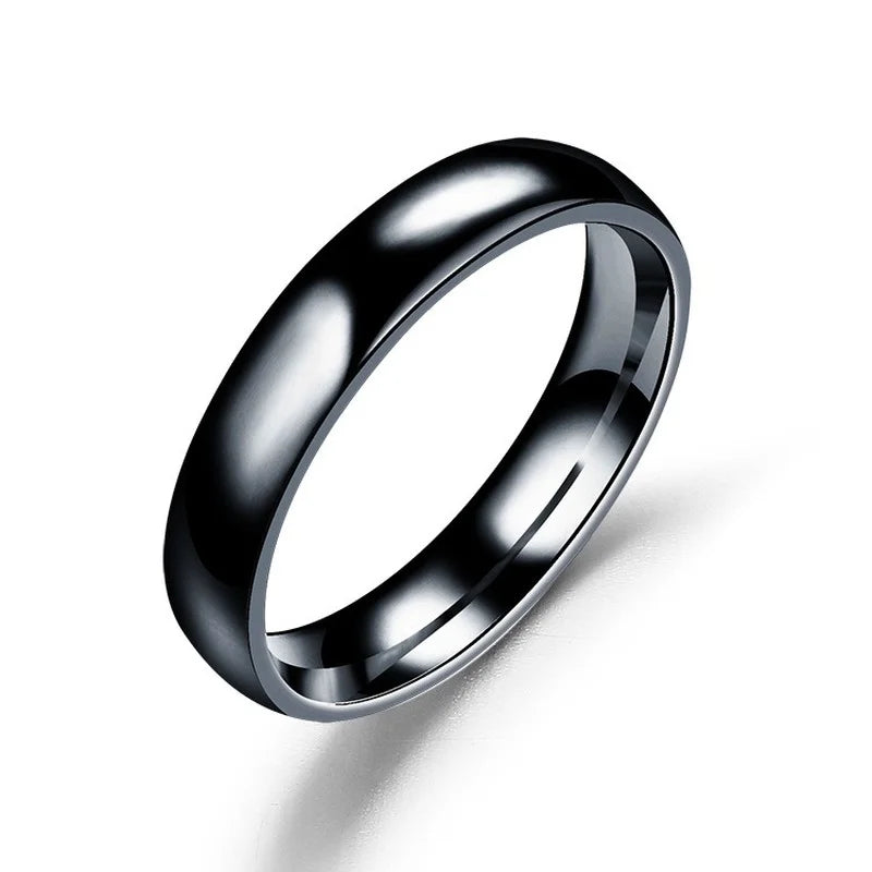 Maxy Simple 6mm Titanium Ring Women Men Prevent Allergy High Polished Wedding Rings Stainless Steel Couple Finger Jewelry Gifts