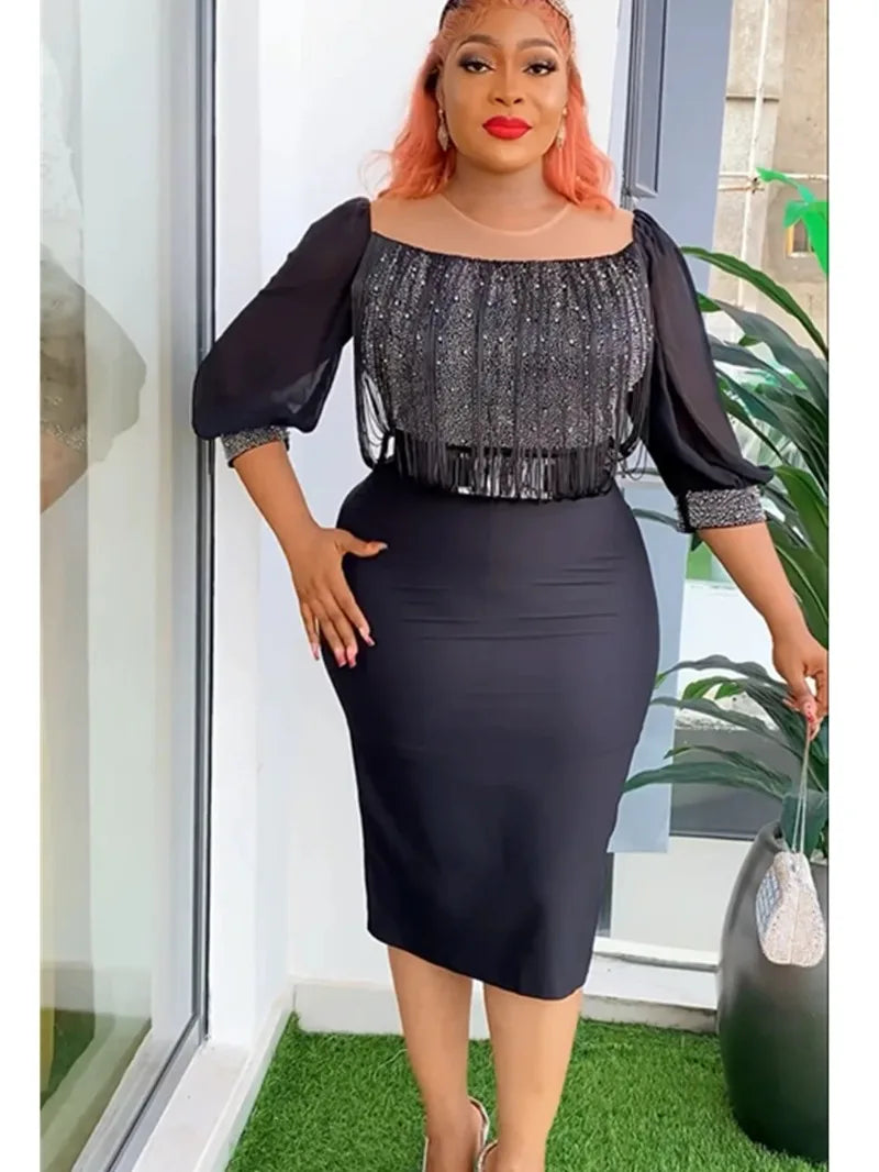 Maxy Plus Size Wedding Party Dresses for Women New Dashiki Ankara Evening Gown Elegant Turkey Outfit Robe Africa Clothes