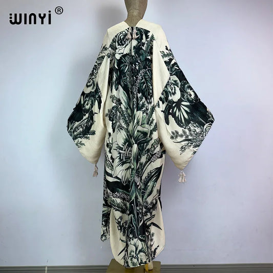 Maxy kimono Africa boho fashion print beach swimwear Elegant Cardigan sexy Holiday maxi beach wear swimsuit evening dress