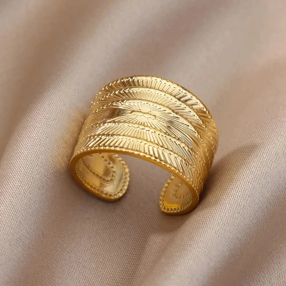 Maxy 316L Stainless Steel Rings for Women Gold Color Never Fade Luxury Classic rings wedding couple rings Jewelry Free Shipping