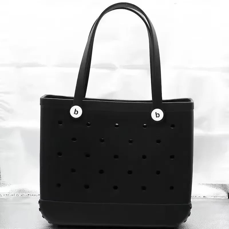 Maxy EVA Beach Tote Bag Large Waterproof Handbag with Holes for Pool Travel Picnic Outdoor Storage Washable Sandproof Shoulder Bag