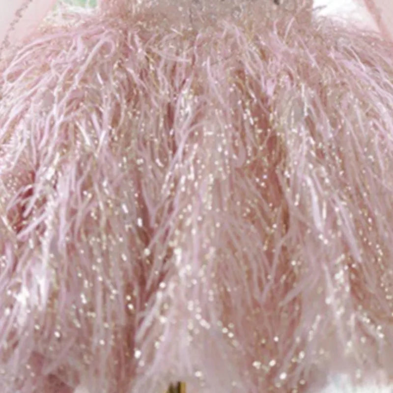 Maxy Fashion Baby Girl Princess Sequins Feather Dress Puffy Sleeve Toddler Child Pearl Vestido Party Birthday Baby Clothes 2-14Y