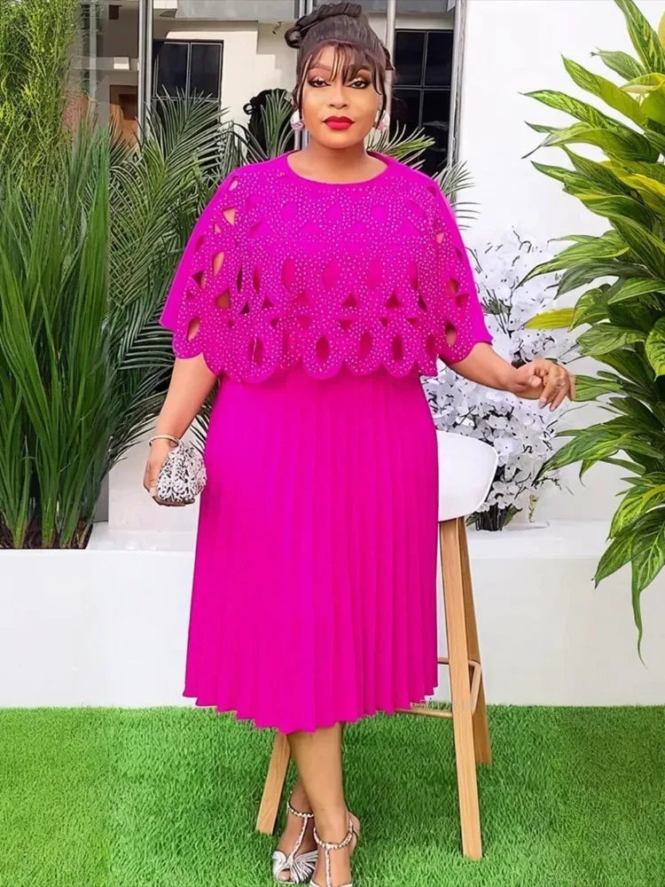 Maxy Elegant African Dresses for Women Dashiki Ankara Office Lady Outfits Robe Plus Size Turkey Evening Party Long Dress