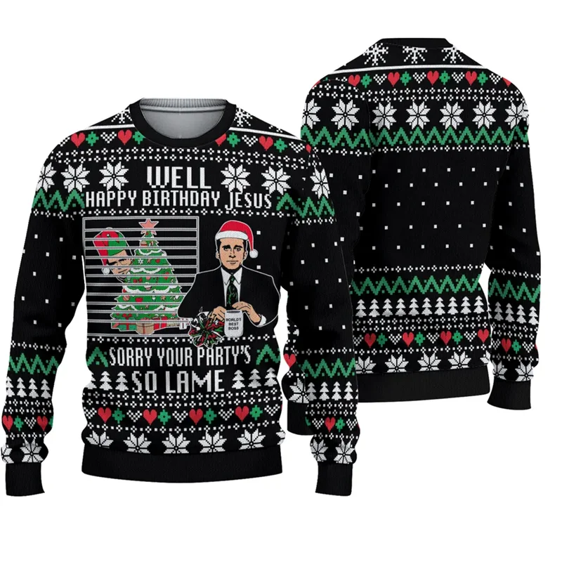 Maxy Fashion Spoof Ugly Christmas Sweater For Man Clothes Hip Hop Women Kids Men Sweatshirts Casual Pullovers Tracksuit Man Sweater
