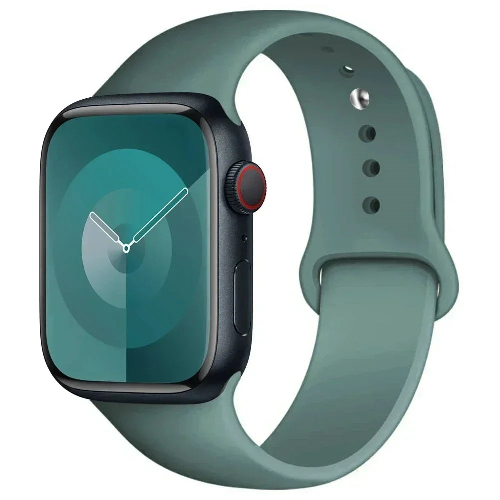 Maxy Silicone Band For Apple Watch strap 44mm 45mm 40mm 41mm 42-46mm sport bracelet iwatch series 8 7 6 5 4 9 10 11 SE-Ultra 2/3 49mm