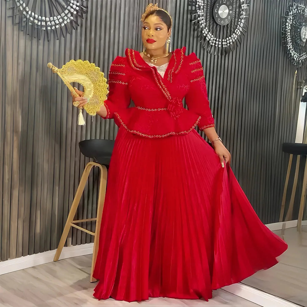 Amay Party Dresses for Women Elegant Turkey Muslim Maxy Dress Plus Size Fashion Dashiki Ankara Wedding Evening Gown