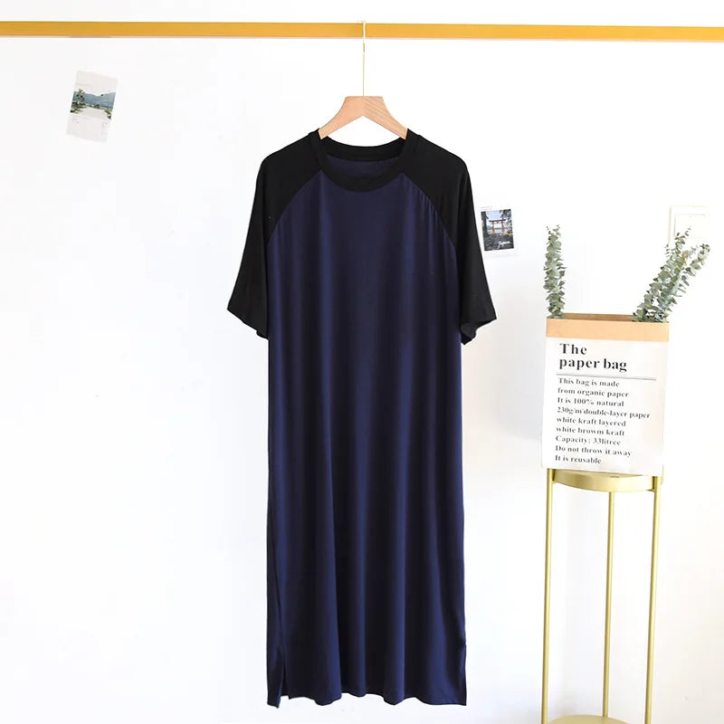 L-5XL Spring Summer Nightgown Women's Sleepwear Pajamas Short Sleeve Long Night Dress Modal Cotton Plus Size Sleep Shirts