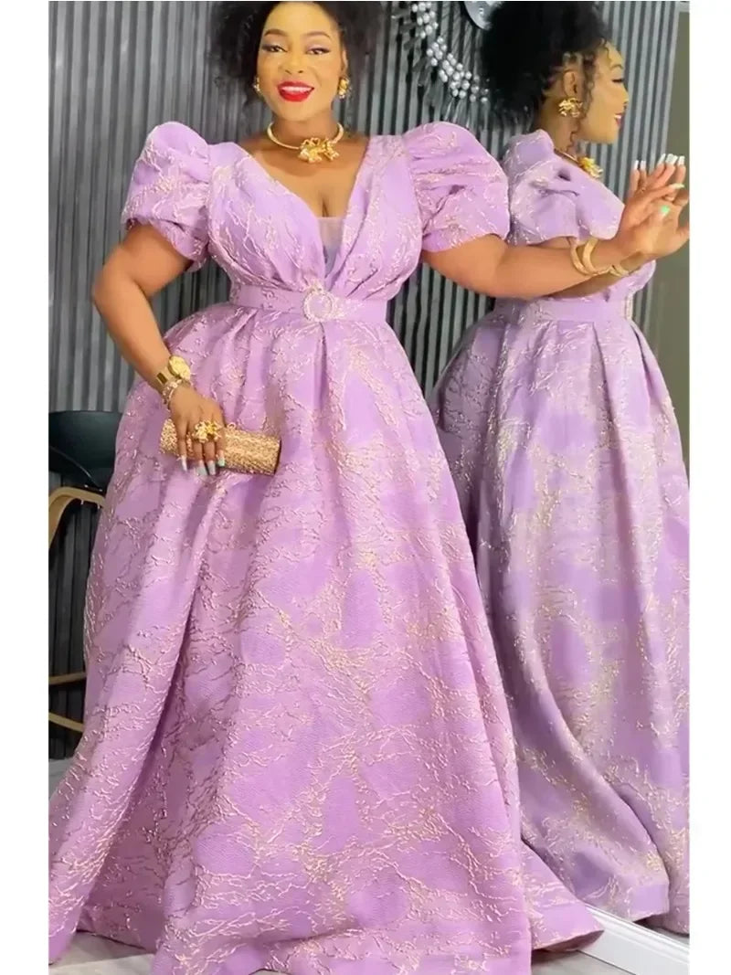 Amay Plus Size Evening Dresses for Women African Luxury Gown Elegant Muslim Wedding Party Long Dress Ankara Ladies Clothing