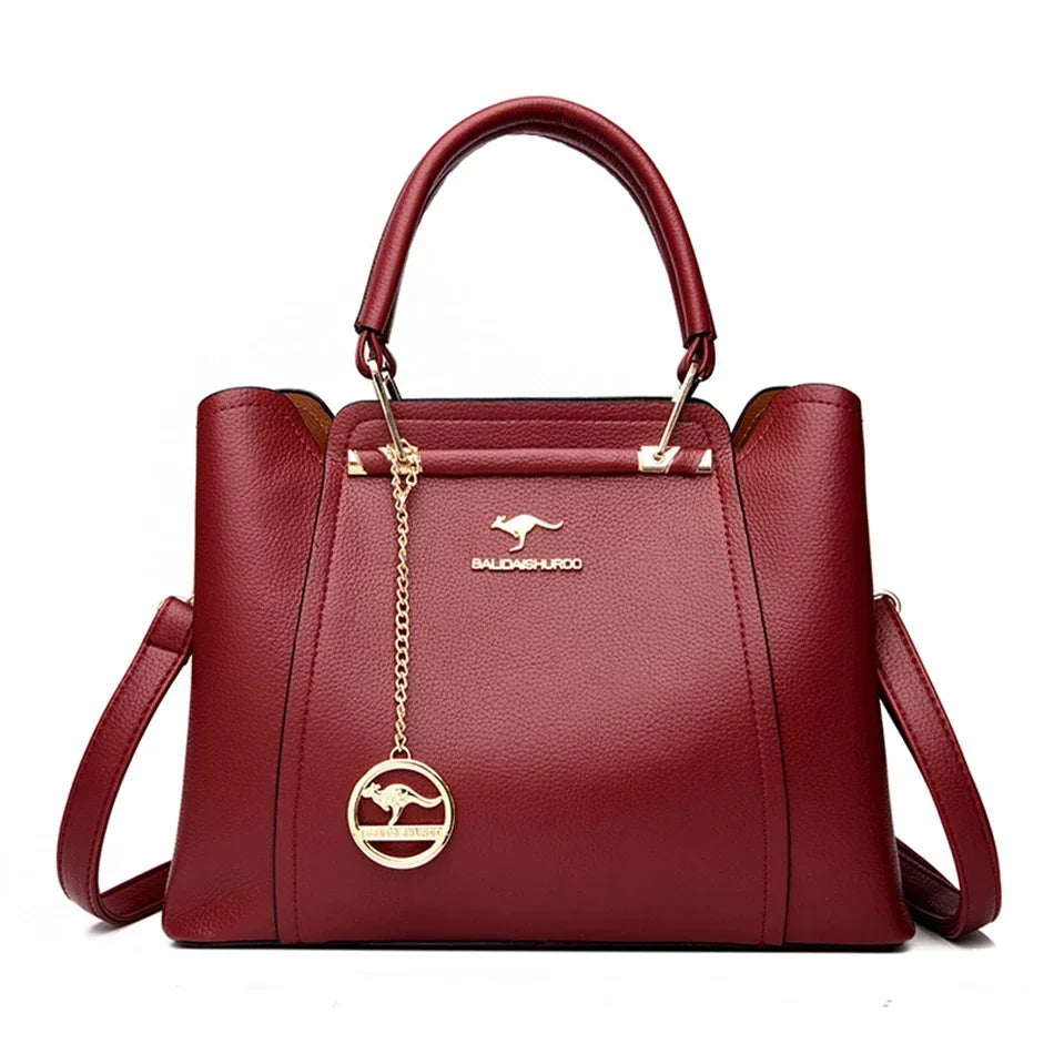 Maxy 3 Layers Large Capacity Women Tote Bag Soft Leather Luxury Handbags Women Bags Designer Solid Color Crossbody Bag Hand Bags