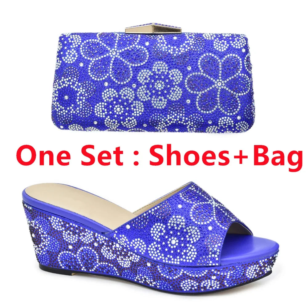 Maxy New Arrival High Quality Women Shoes and Bags To Match Set Italy Shoes and Matching Purse for Women Party Summer Shoes Big Size