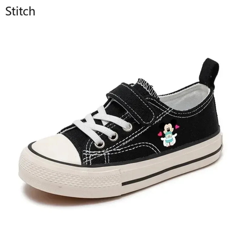 Maxy Girl Boys Kids Shoes Love Mickey Mouse Clubhouse Disney High-top Low Canvas shoes Casual Cartoon comfort Children Print Shoes 22
