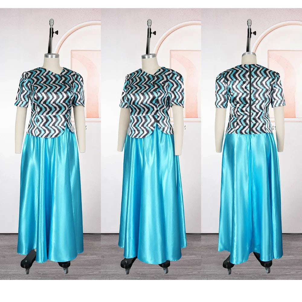 Amay Clothes for Women 2 PCS Sets Tops and Skirts Suits Dashiki Ankara Evening Outfit Robe Plus Size Wedding Party Dresses