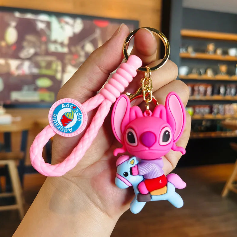 Maxy Anime Disney Figure Villain Maleficent The Evil Queen Cruella Silicone Keychain Bag Key Ring Pendant Children Toy Birthday Gifts