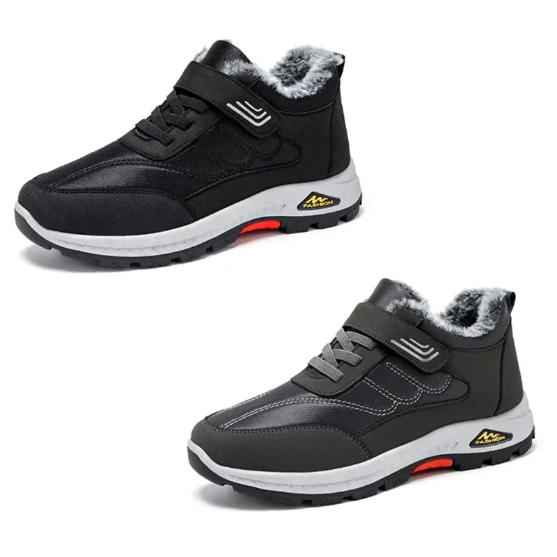 Maxy Plush Leather Waterproof Sneakers Climbing Hunting Shoes Men's Hiking Boot: Winter, Plush Leather. Waterproof. For Hunting.