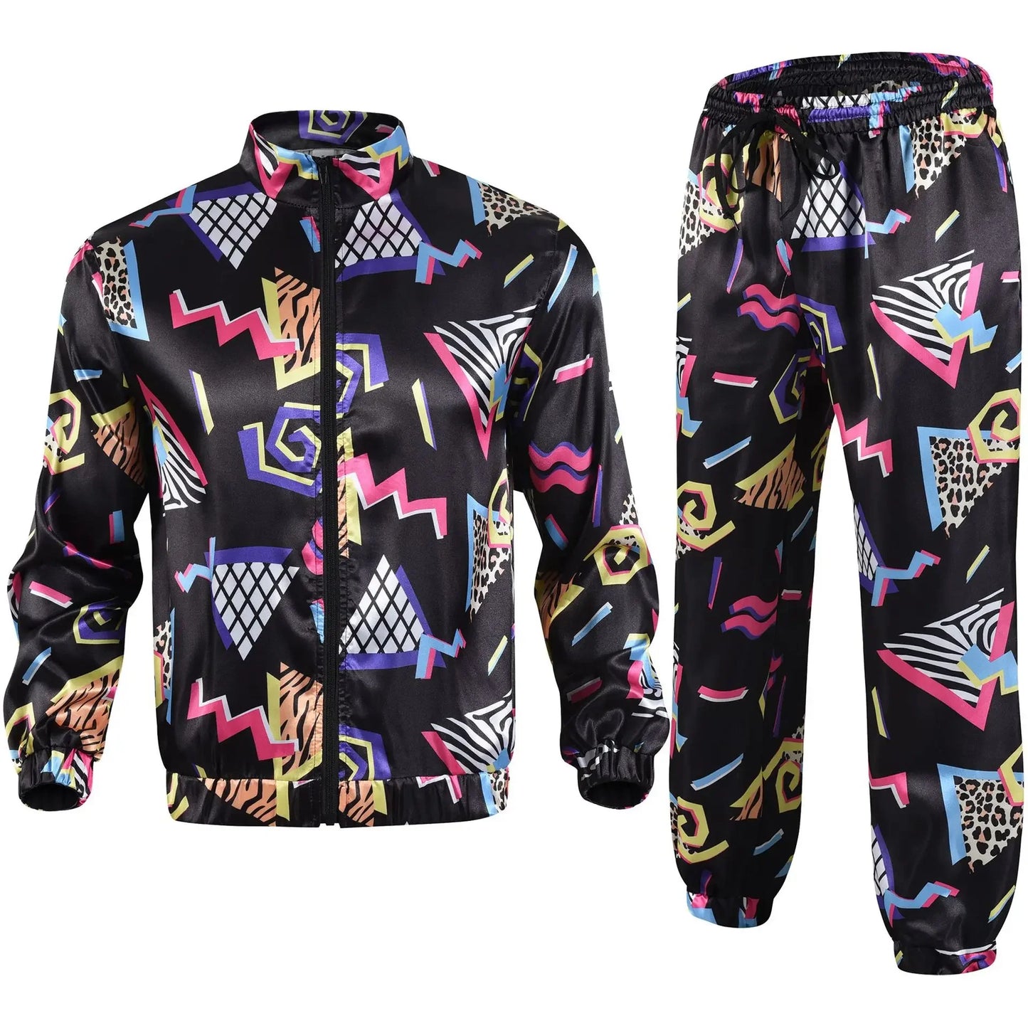 Maxy Disco Tracksuit 2pcs Jogging Wear Retro Style Carnival Theme Party Suit Live Cosplay Jacket and Pants  cosplay costumes