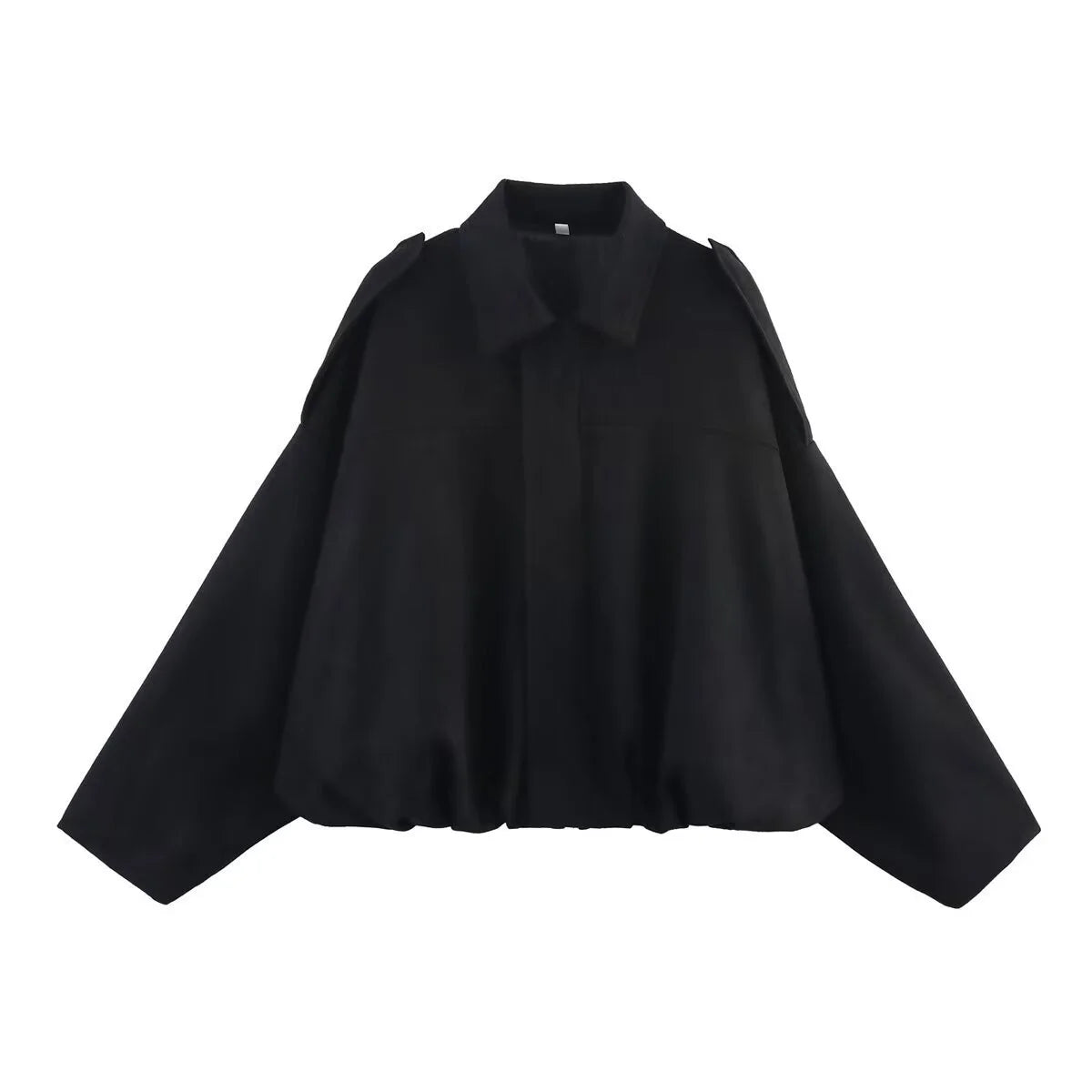 Maxy Women's Army Elegant Bomber Jackets Coats Fashion Turn-down Collar Long Sleeve Loose Coats Vintage Female Outerwear Chic Tops