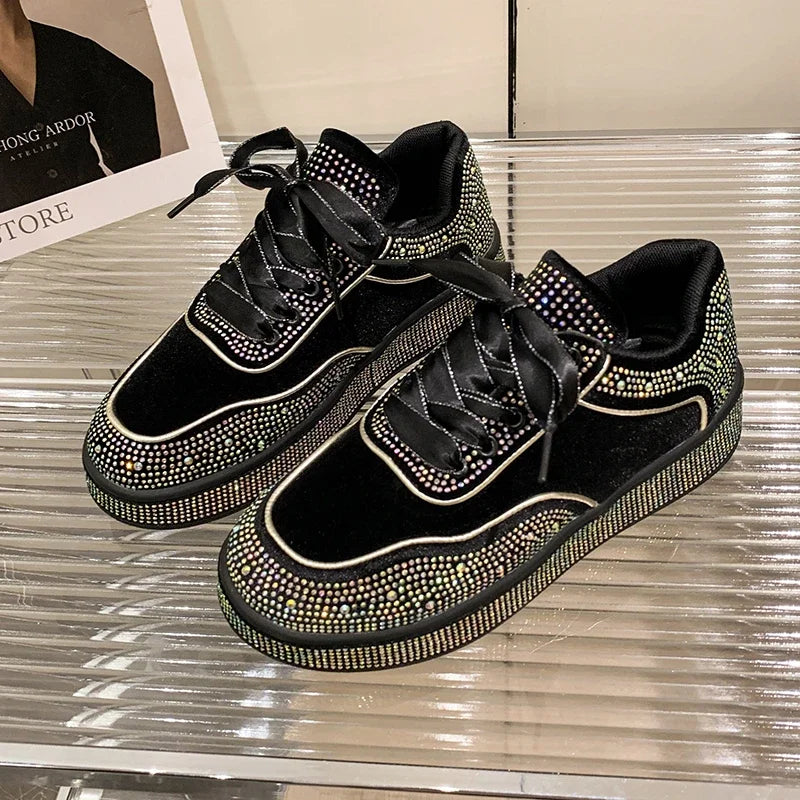 Amay New Women's Sports Shoes Fashion Butterfly Decoration Vulcanized Shoes Luxury Designer Thick soled Sports Shoes