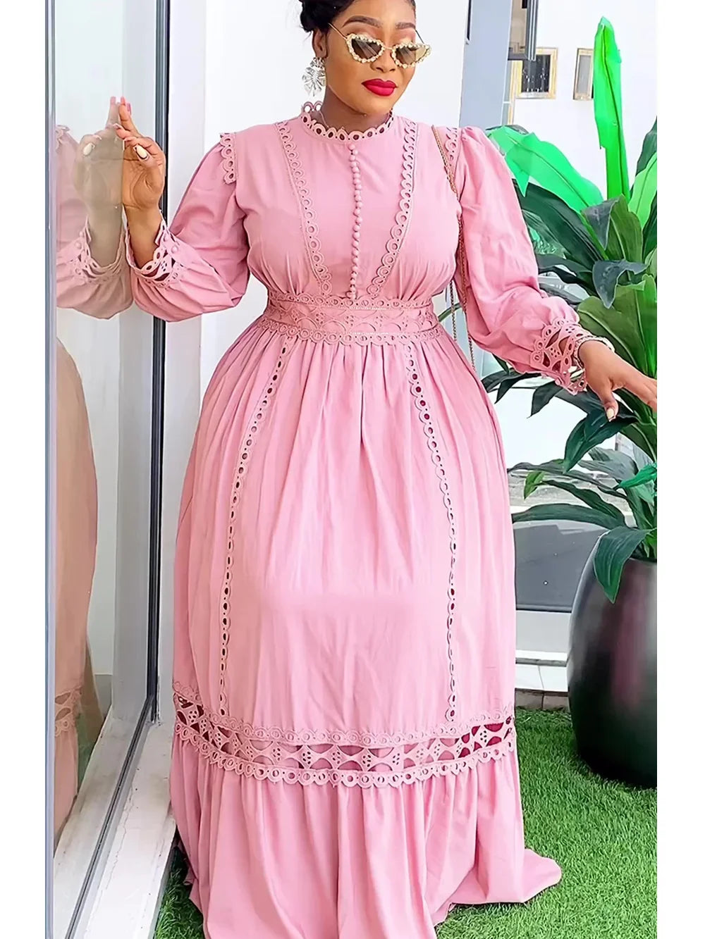 Maxy Plus Size African Party Dresses for Women 2024 New Fashion Dashiki Ankara Lace Wedding Gowns Elegant Dress