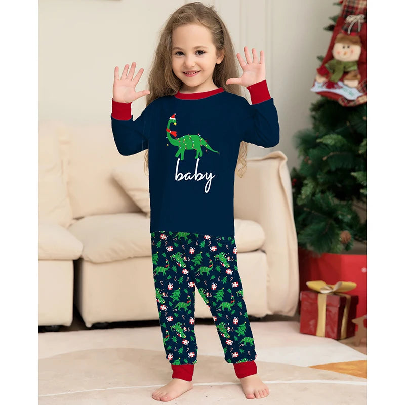 Dinosaur Family Pajama Sets Children Mom Dad Dog Pyjams Outfit Halloween Christmas Parent-child Snug Fit Romper