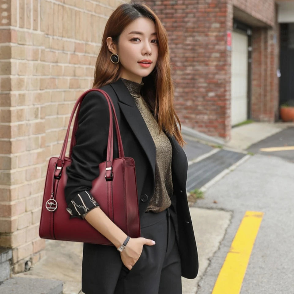 Maxy Genuine Brand High Quality Pu Leather Casual Tote Luxury Handbags Women Bags Designer Shoulder Top-handle Bags for Women Sac