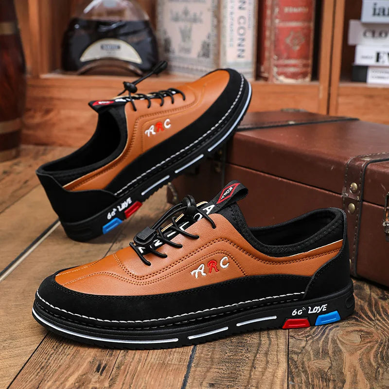 Visco New Men Shoes Breathable Leather Casual Shoe Fashion Business Men Shoes Four Seasons Versatile Tide Shoes Zapatillas Hombre