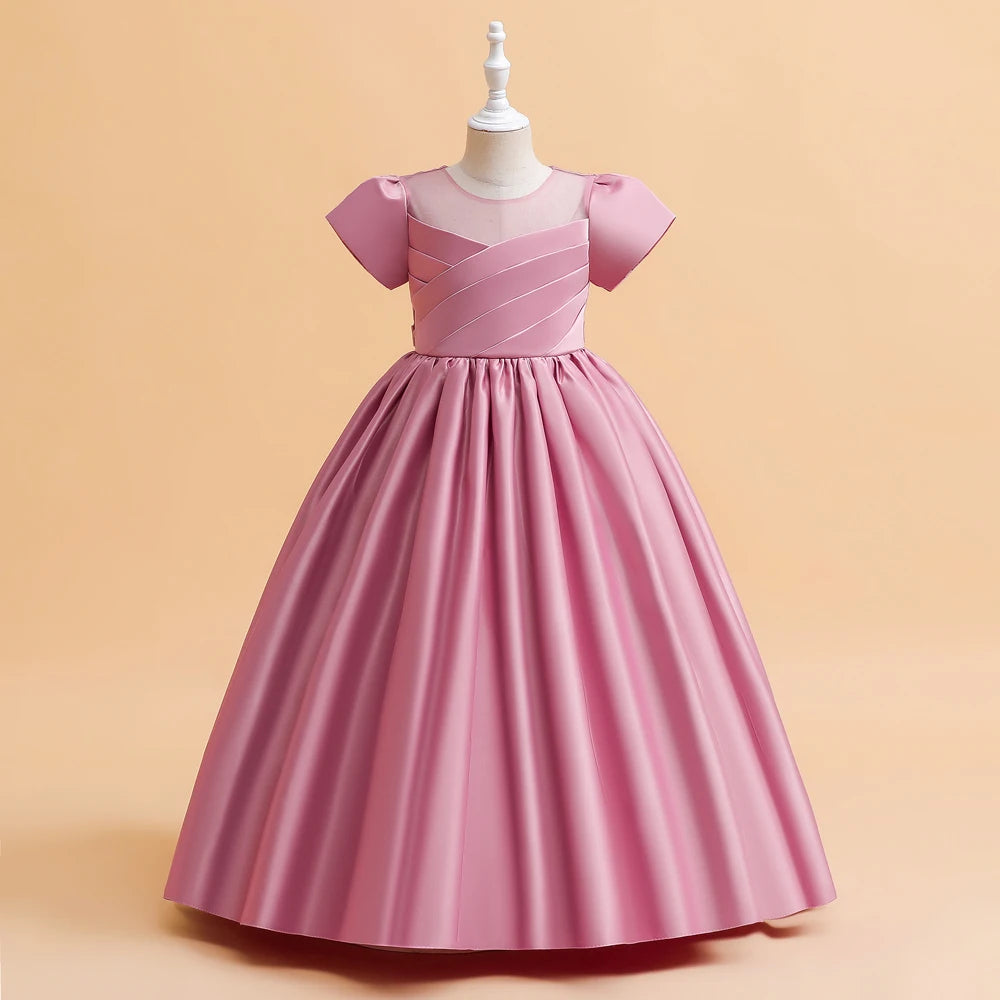 Maxy Elegant Bridesmaid Dresses For Girls Wedding Party Gown White First Communion Ceremony Long Evening Dress Kids Summer Clothes