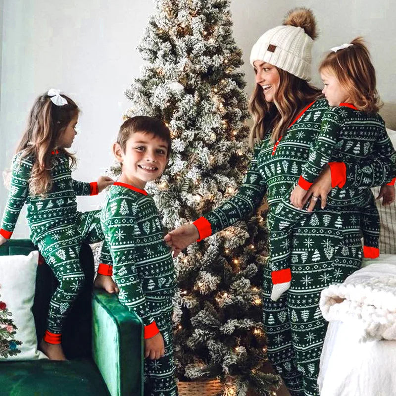 Maxy 2024 Christmas Pajamas Family Matching Set Mother Father Kids Clothes Family Look Outfit Baby Girl Rompers Sleepwear Pajamas