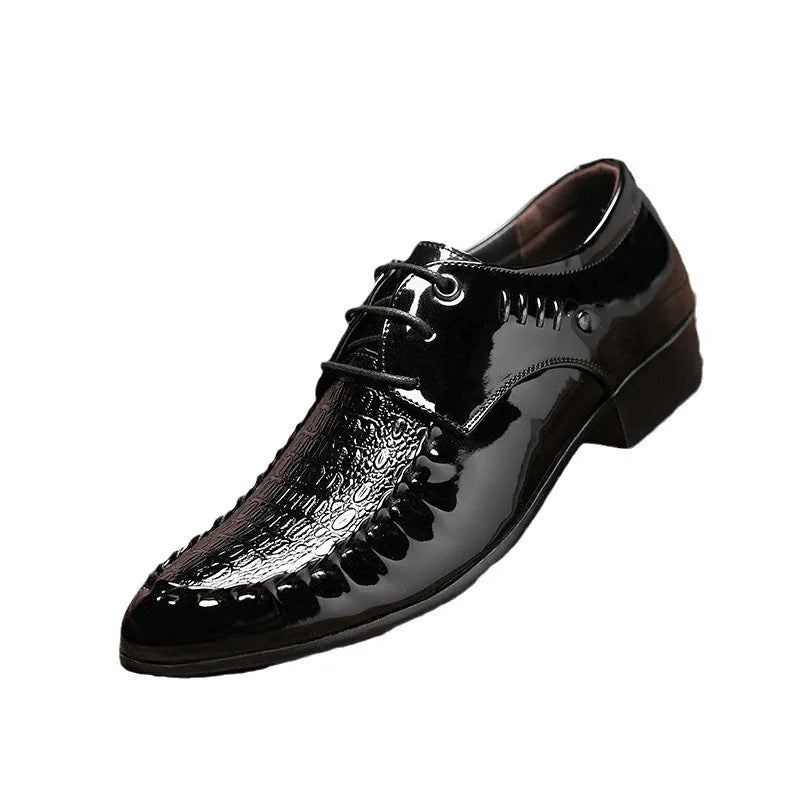 Visco Newest Oxford Shoes for Men Luxury Patent Leather Wedding Shoes Pointed Toe Dress Shoes Classic Derbies Plus Size 38-48