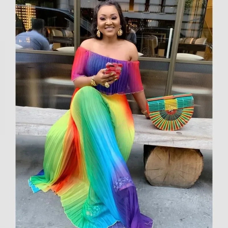 Maxy Dresses for Women Dashiki Summer Plus Size Dress Ladies Traditional Clothing Fairy Dresses
