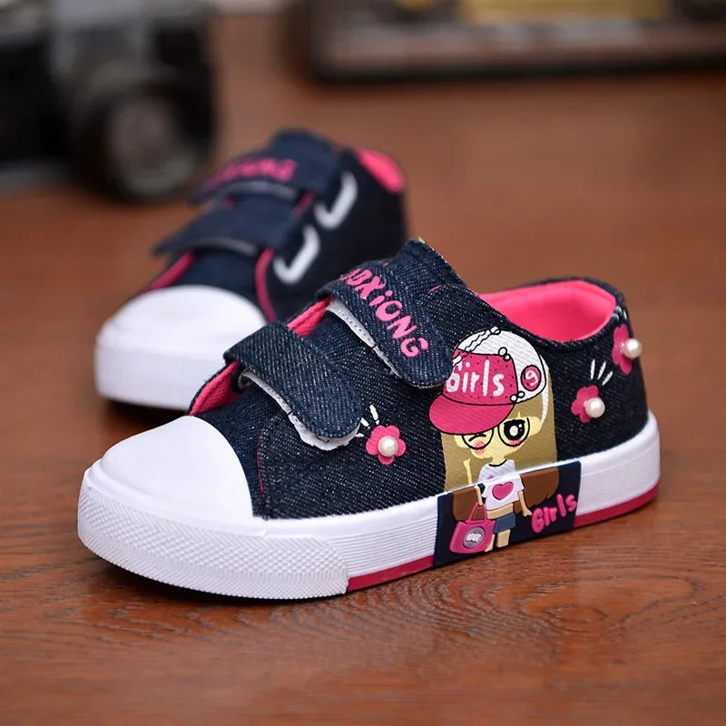 Maxy Children's Canvas Shoes Soft Bottom Fashion Kids Casual Sports Running Shoe Non-slip Breathable Toddler Flat Sneakers 21-38 Size