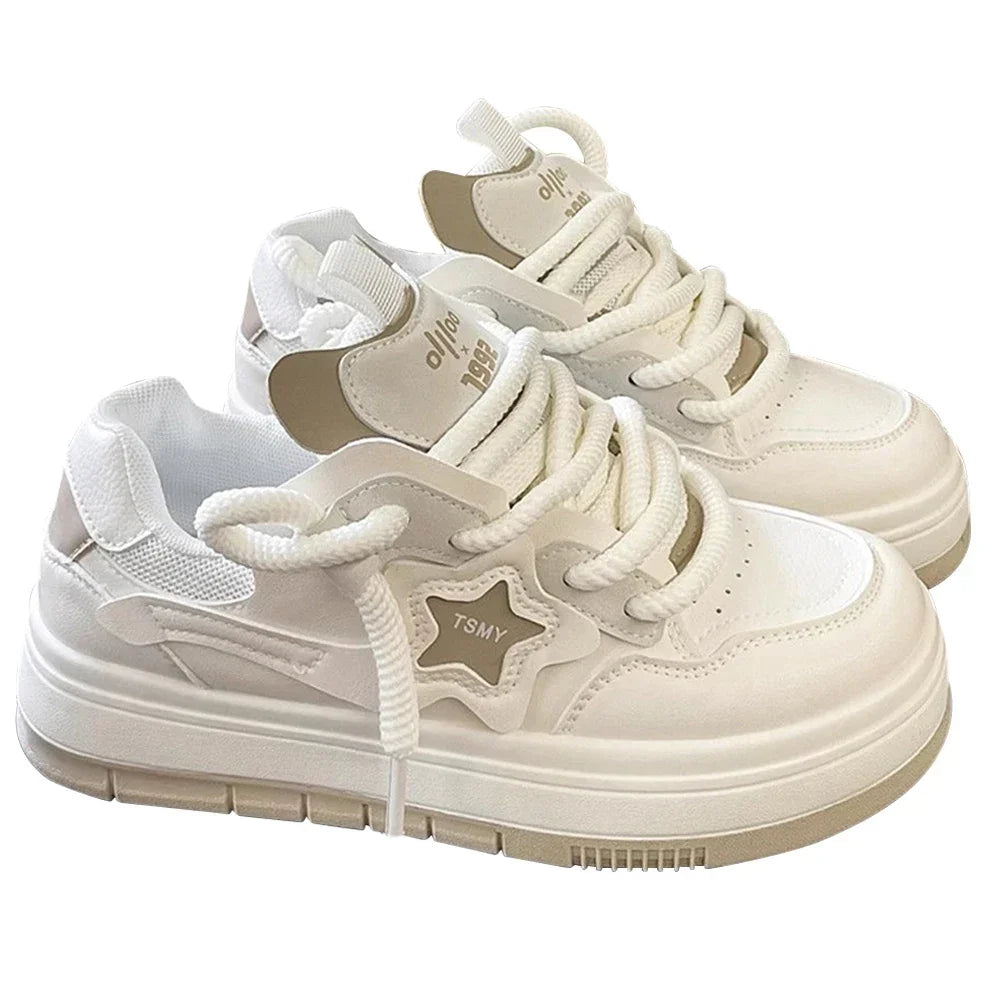 Maxy Star Walking Sneakers Y2K Platform Shoes Thick Sole Comfortable Running Shoes Aesthetic Tennis Shoes for Walking Jogging