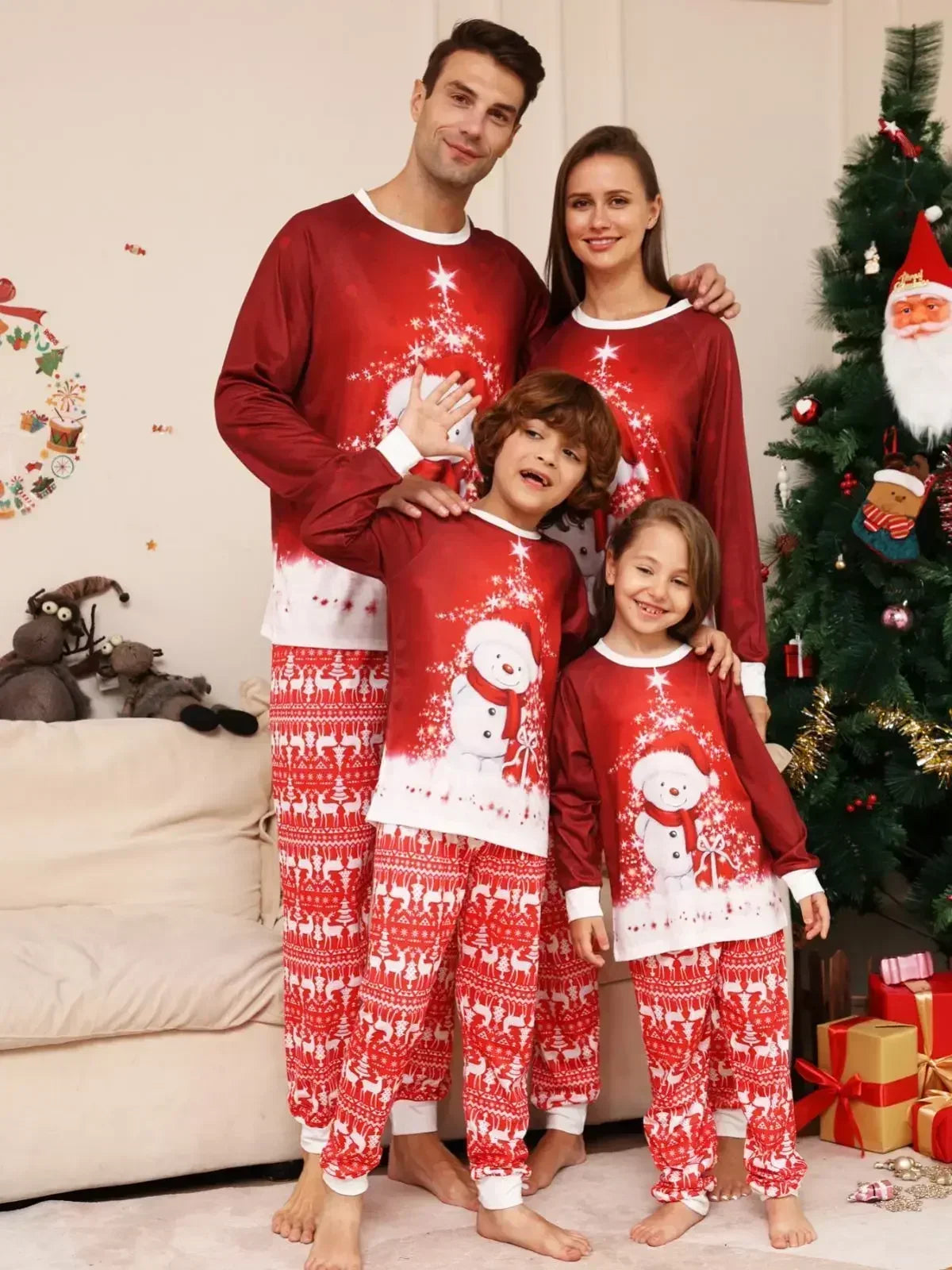 Merry Christmas Family Pajamas Shirts Family Xmas T-Shirts Mommy Father Son Daughter Me T-Shirt Family Matching Clothes Wear