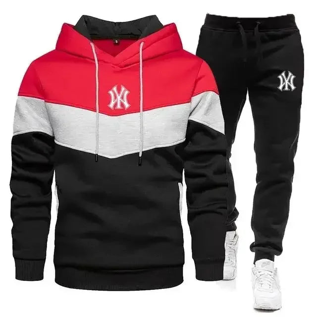 Visco Men's Sets Spring Autumn Zipper Hoodie and Pants 2 Pieces Casual Tracksuit Male Brand Running Jogging Sportswear Suit