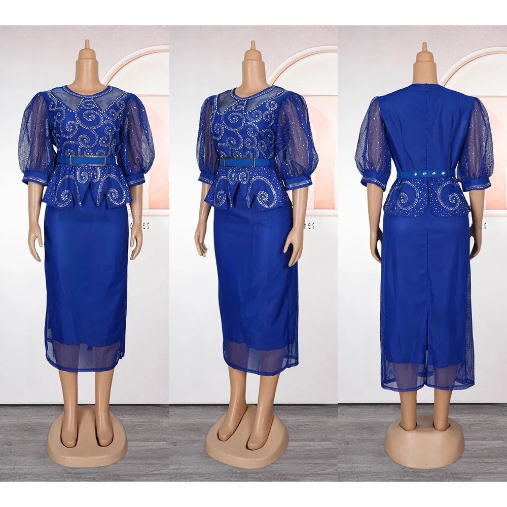 Maxy Party Dresses for Women New Fashion Dashiki Ankara Wedding Evening Gown Elegant Turkey Muslim Maxy Dress