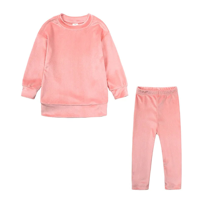 Maxy Spring Autumn Kids Velour Clothing Sets Girls Outfits Boys Sweatshirt Pants Tracksuit Suits Children Clothes