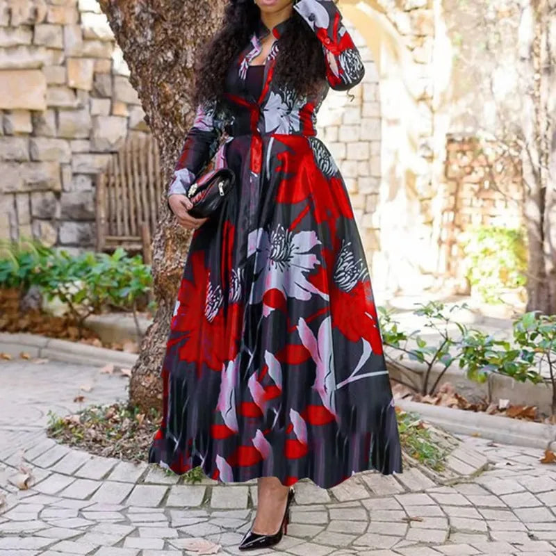 Amay Dress Ankara Dresses for Women Clothes Summer Print Dashiki Party Long Maxy Dress Plus Size Traditional Clothing
