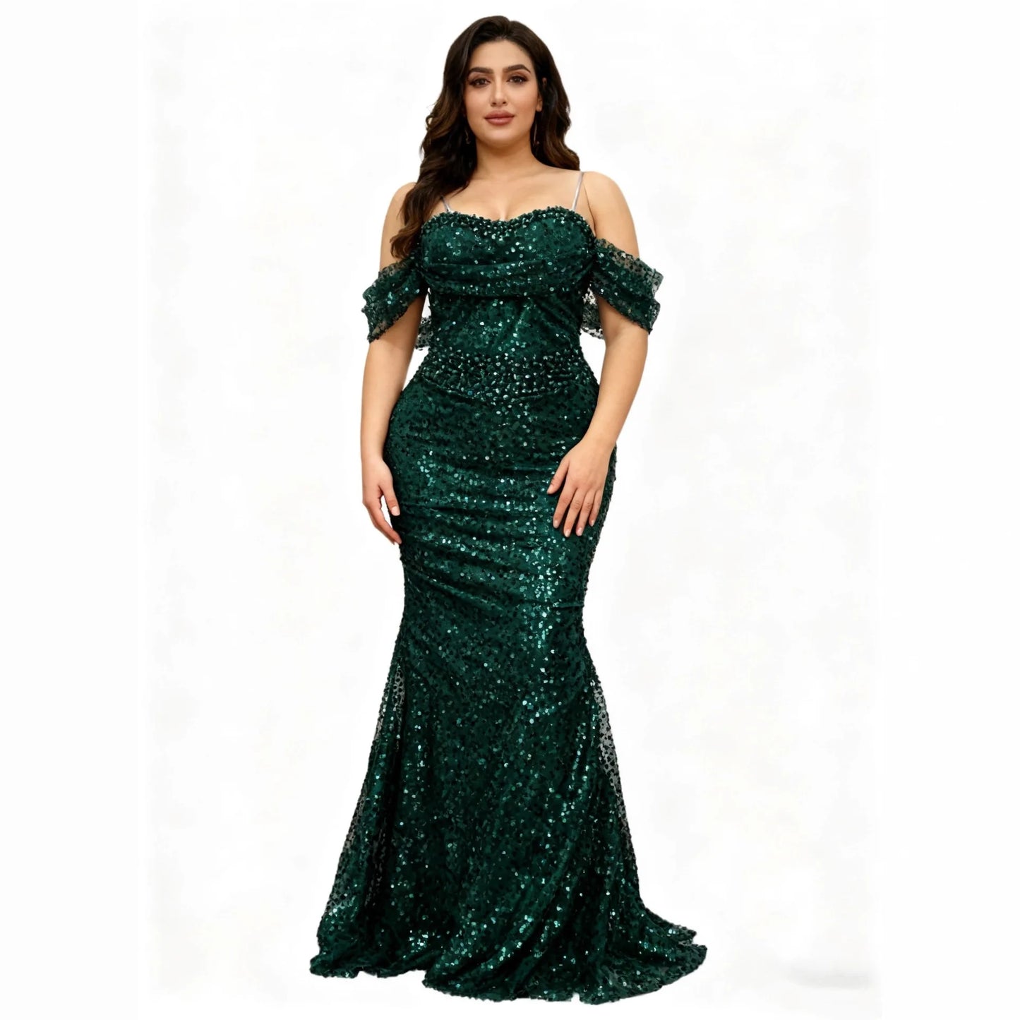 Maxy Plus Size Evening Dresses for Women African Luxury Sequin Gown Elegant Wedding Party Long Dress Ankara Ladies Clothing