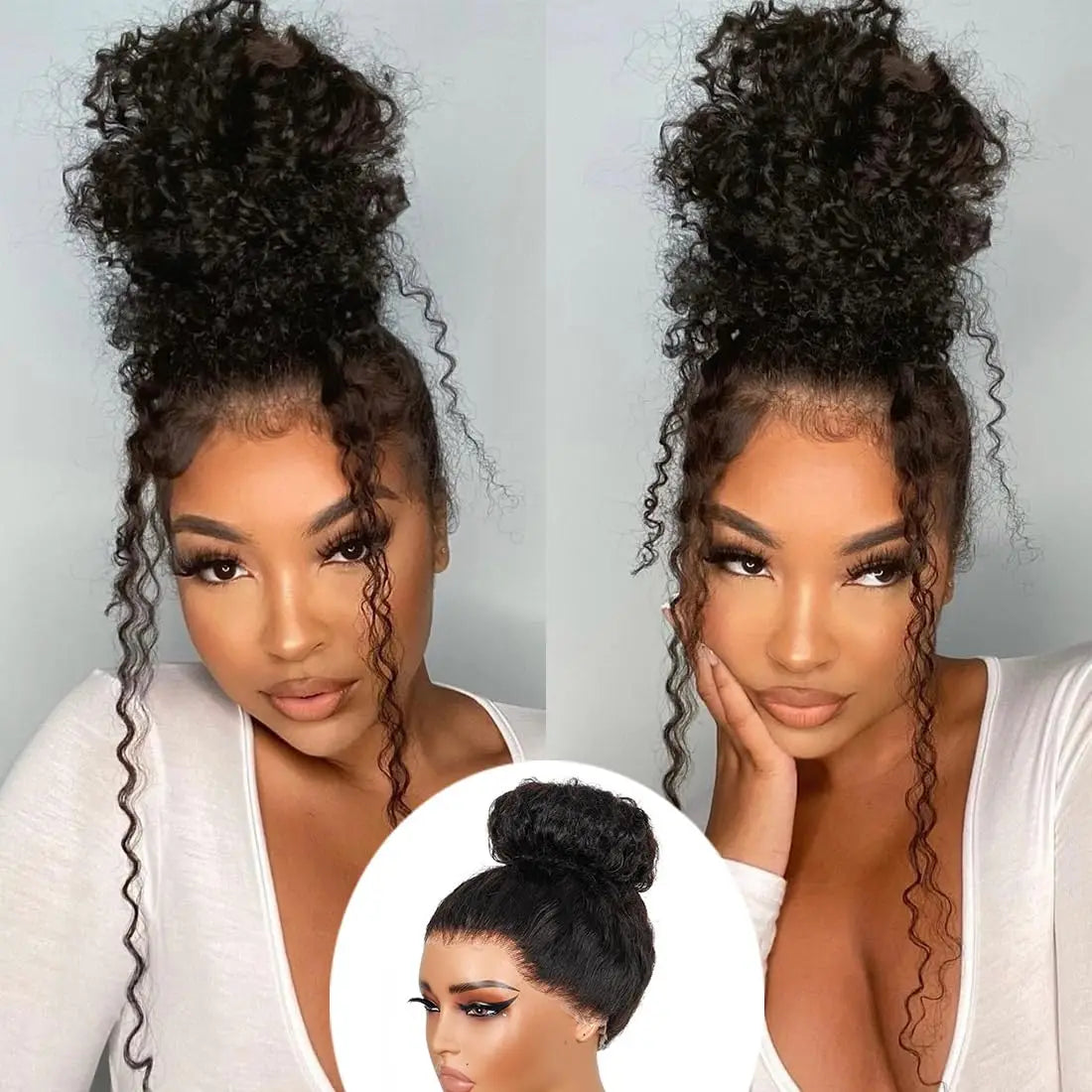 Maxy 250 Density 360 Full Lace Wig Human Hair Pre Plucked Deep Curly Lace Front Human Hair Wig Curly HD Transparent Lace frontal Wig